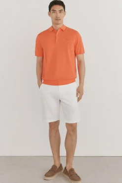 Camisa polo de algodão de manga curta premium