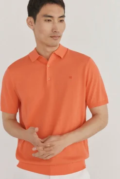 Camisa polo de algodão de manga curta premium
