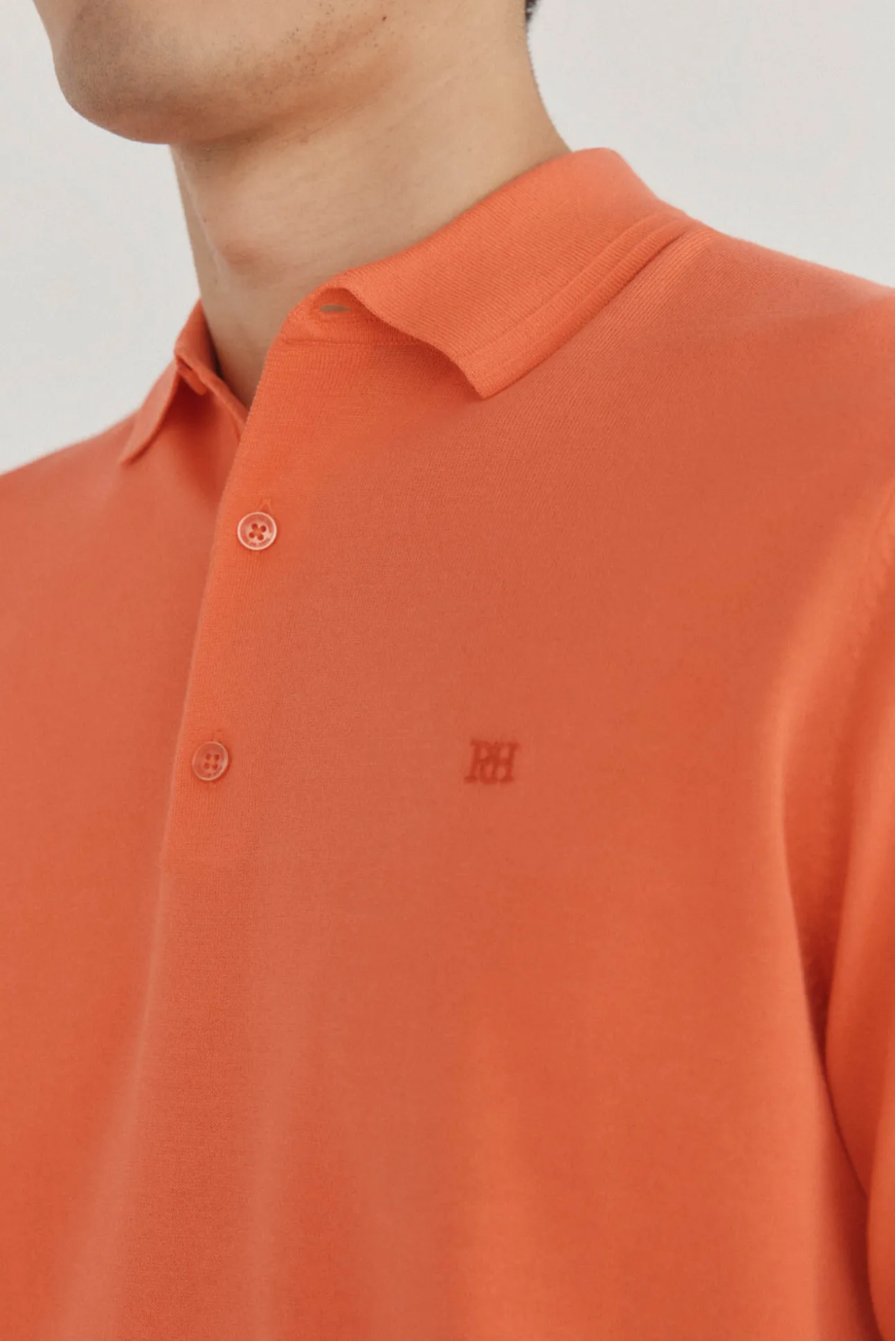 Camisa polo de algodão de manga curta premium