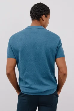 Camisa polo de algodão estruturada de manga curta