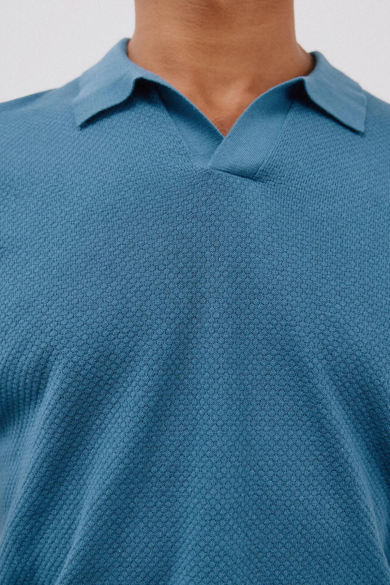 Camisa polo de algodão estruturada de manga curta