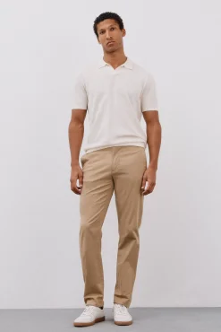 Camisa polo de algodão estruturada de manga curta