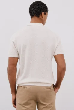 Camisa polo de algodão estruturada de manga curta