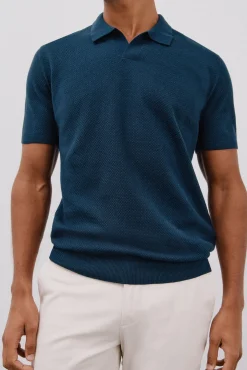 Camisa polo de algodão estruturada de manga curta