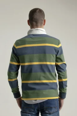 Camisa polo de algodão multi-listrada