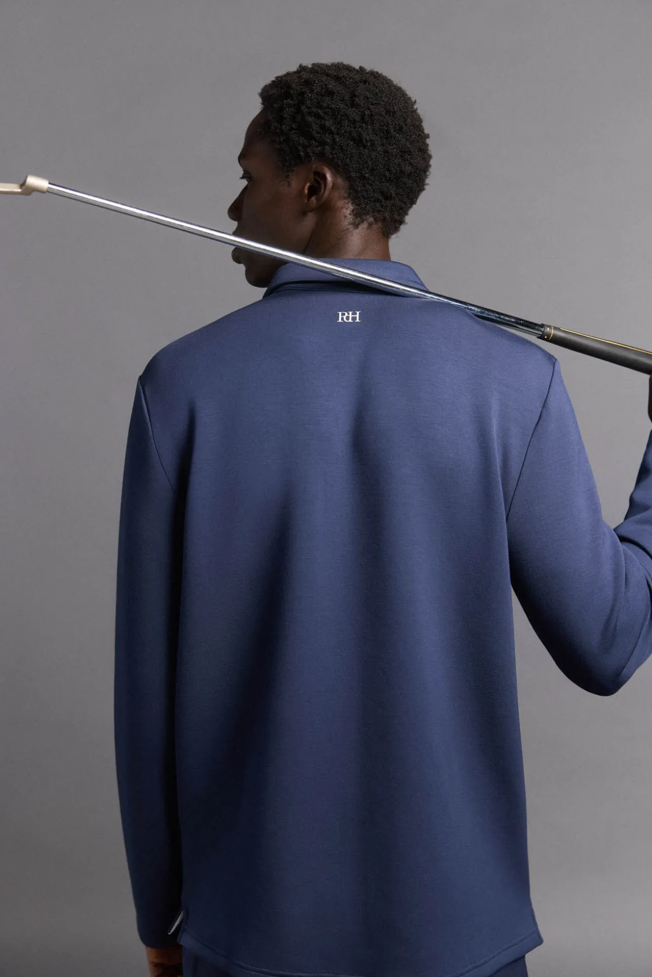 Camisa polo de golfe de manga comprida liso