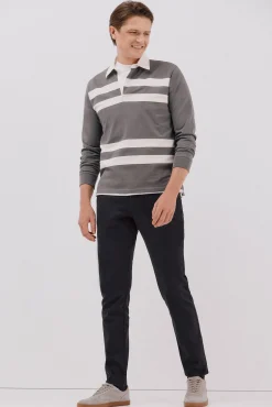 Camisa polo de rugby riscas