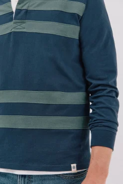 Camisa polo de rugby riscas
