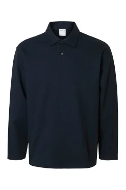 Camisa polo jacquard de manga comprida , 100% algodão orgânico