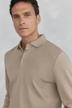 Camisa polo manga comprida mercerizada