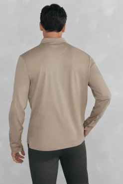 Camisa polo manga comprida mercerizada