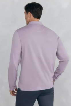 Camisa polo manga comprida mercerizada