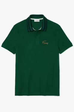 Camisa polo oversize com estampado de crocodilo