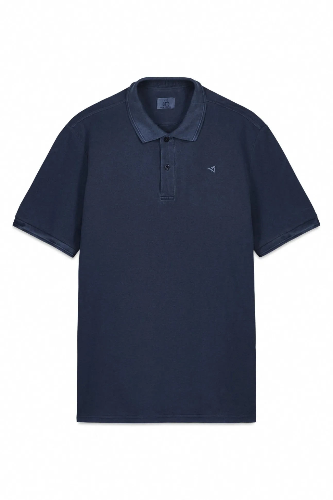 Camisa polo piqué lavada com bordado de avião