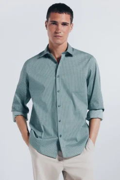 Camisa popelina micro estampado