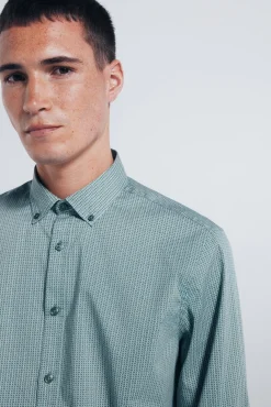 Camisa popelina micro estampado