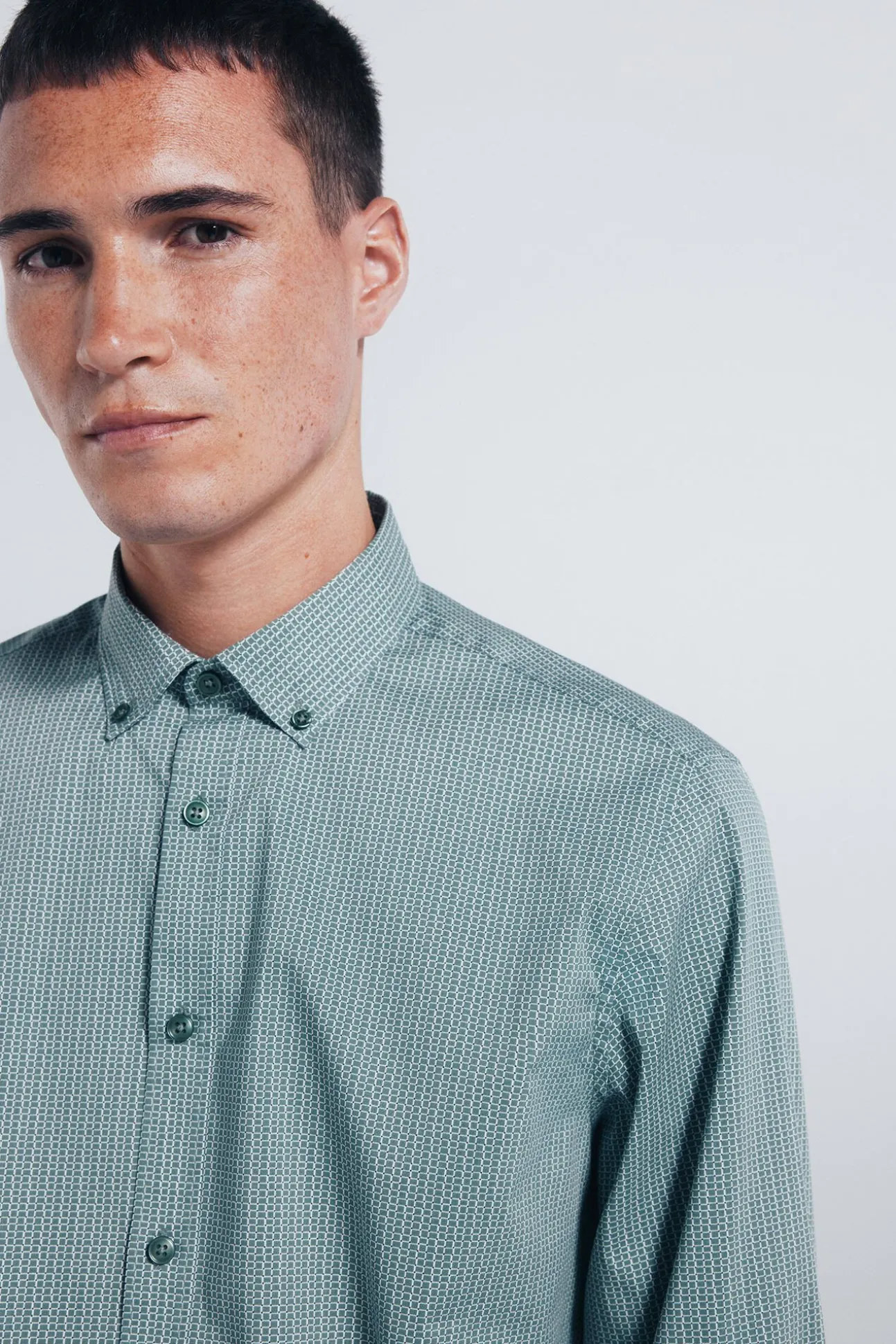 Camisa popelina micro estampado