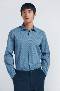 Camisa popelina micro estampado