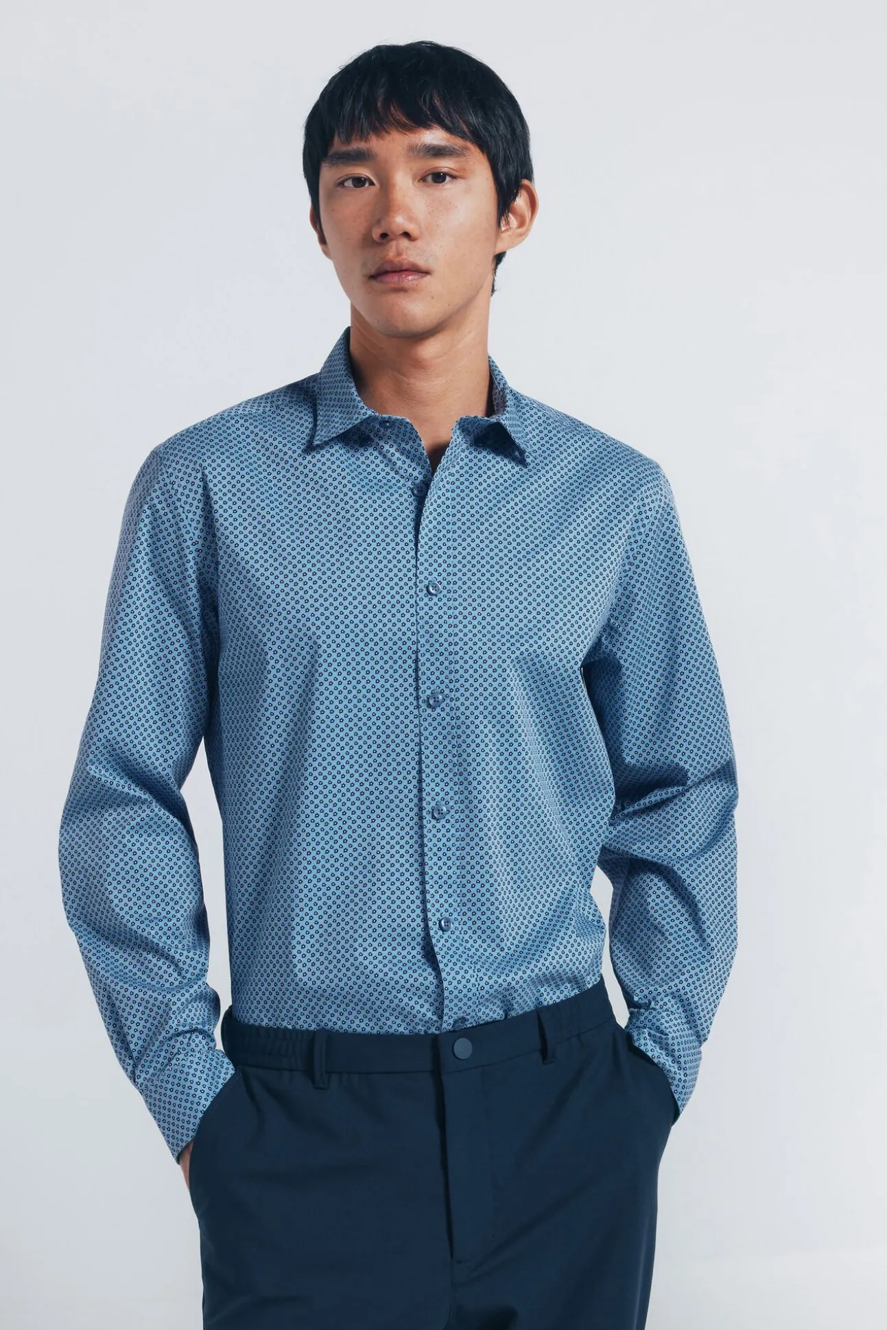 Camisa popelina micro estampado
