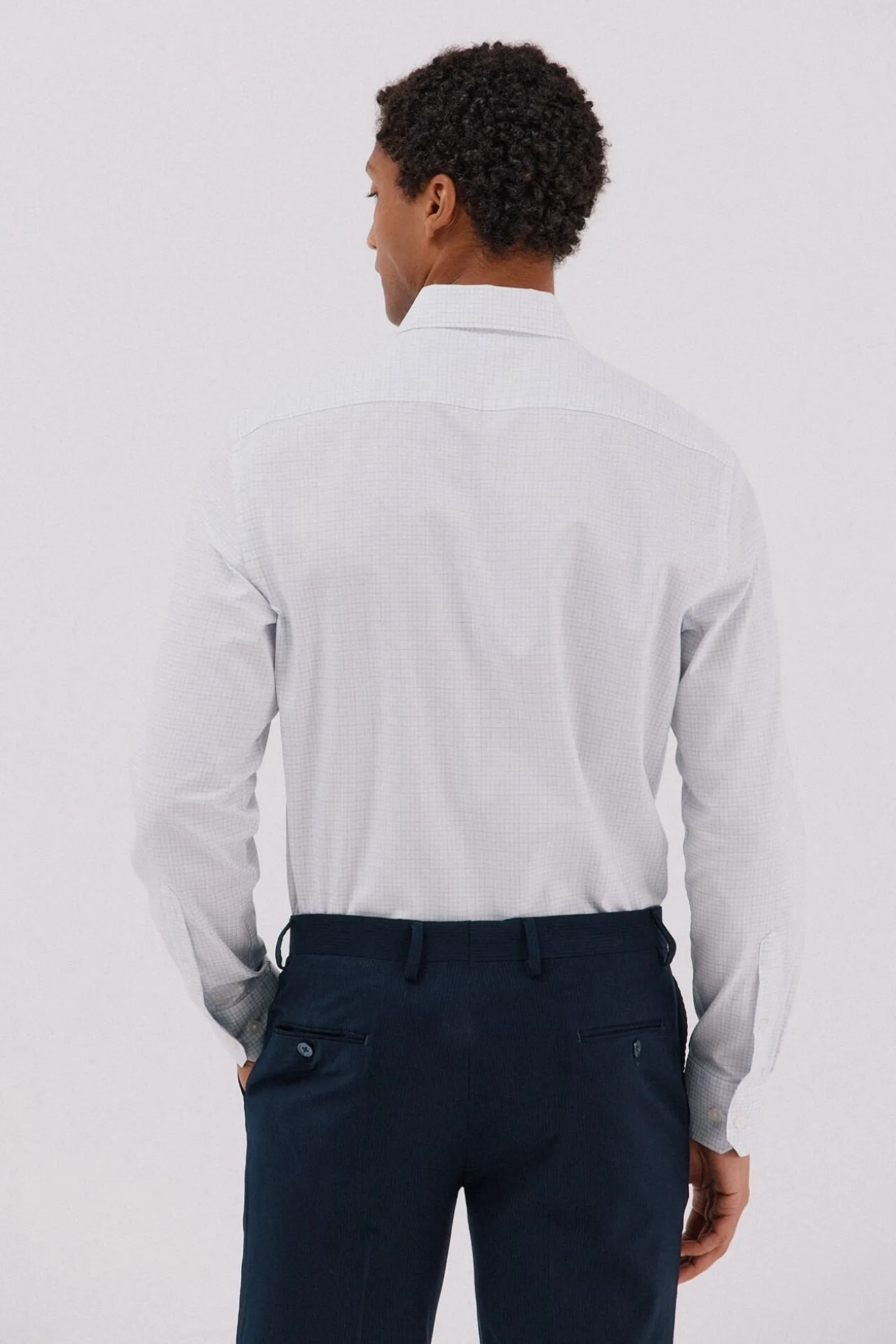 Camisa quadrados fácil de engomar