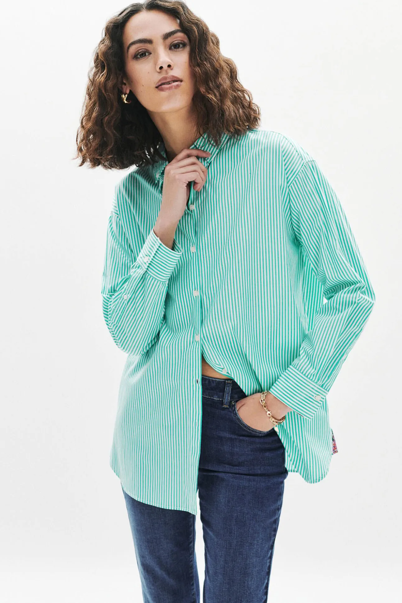 Camisa riscas 100% algodão