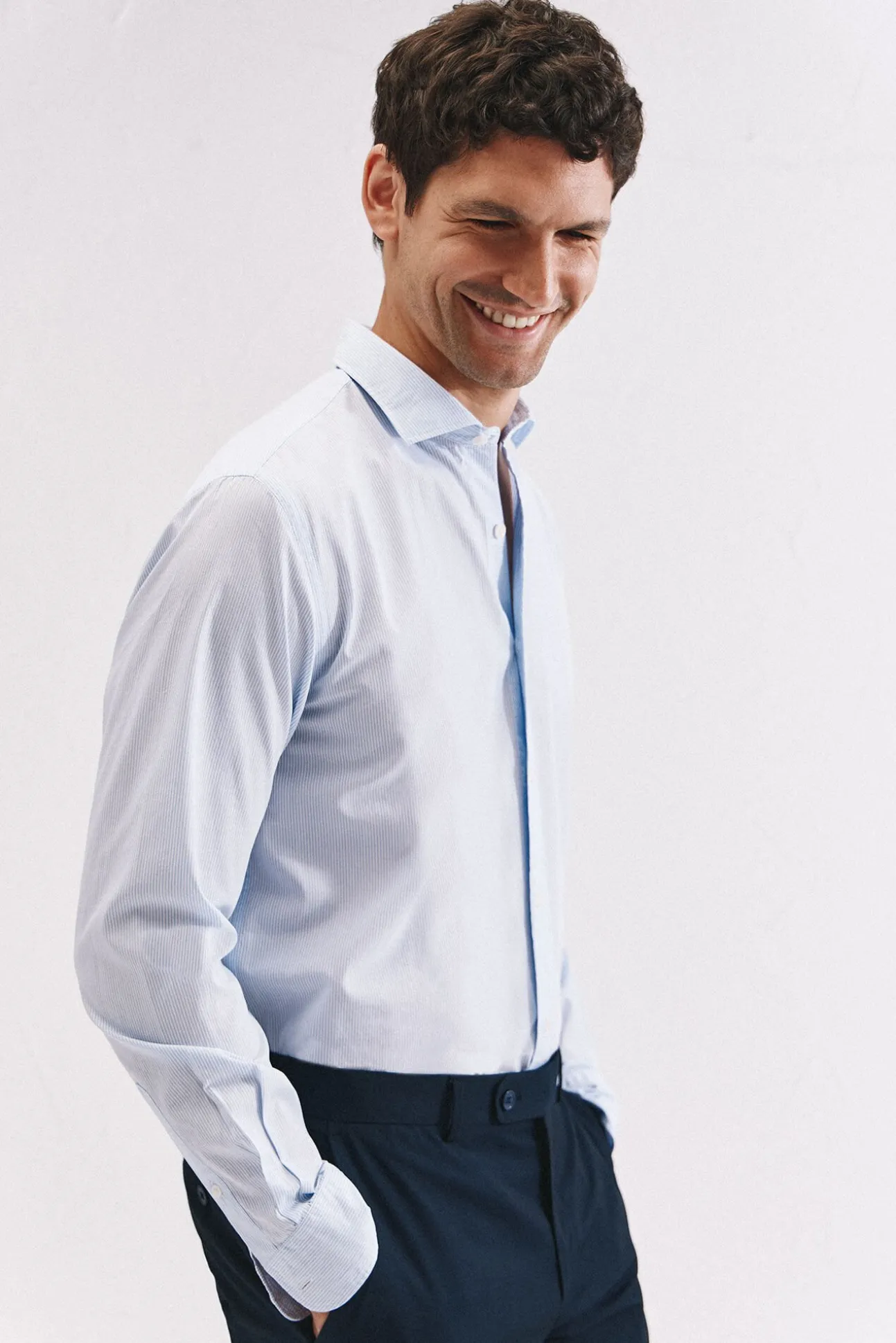 Camisa riscas algodão