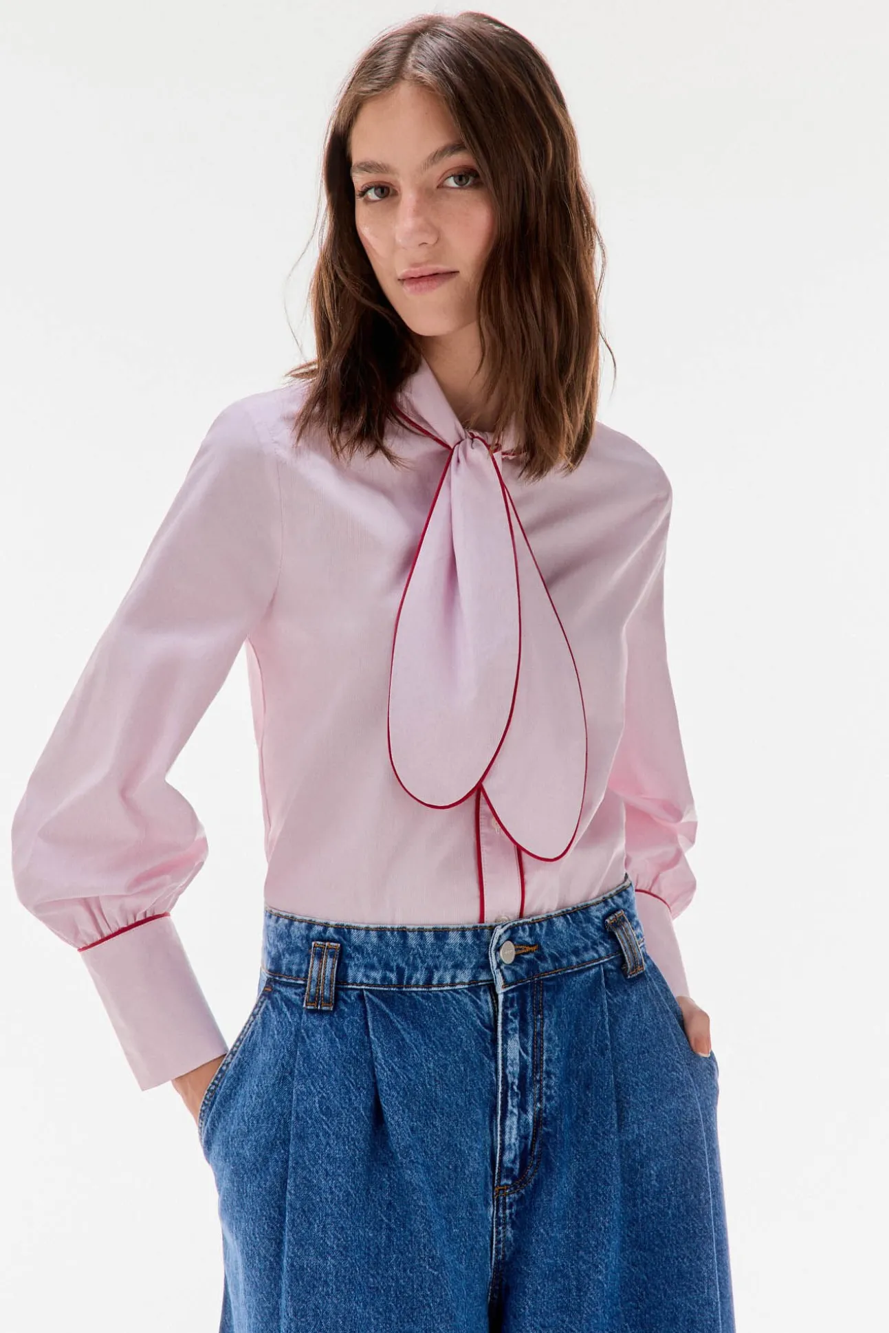Camisa riscas com laço