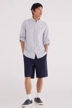 Camisa riscas de algodão