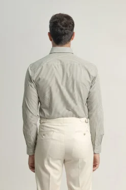 Camisa riscas de algodão slim fit
