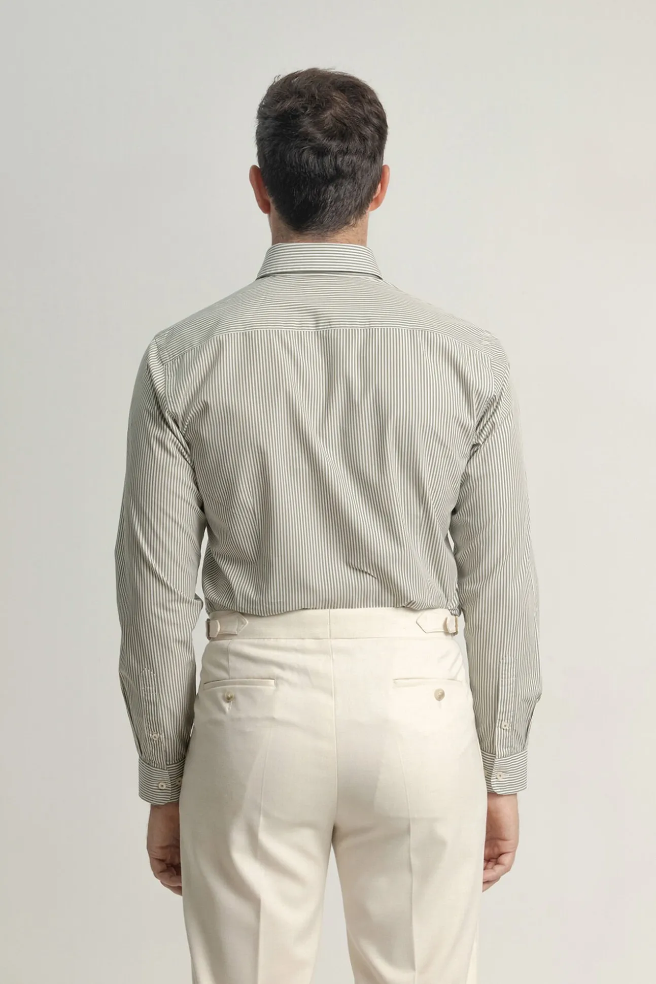 Camisa riscas de algodão slim fit