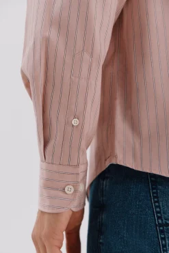 Camisa riscas de algodão Tencel