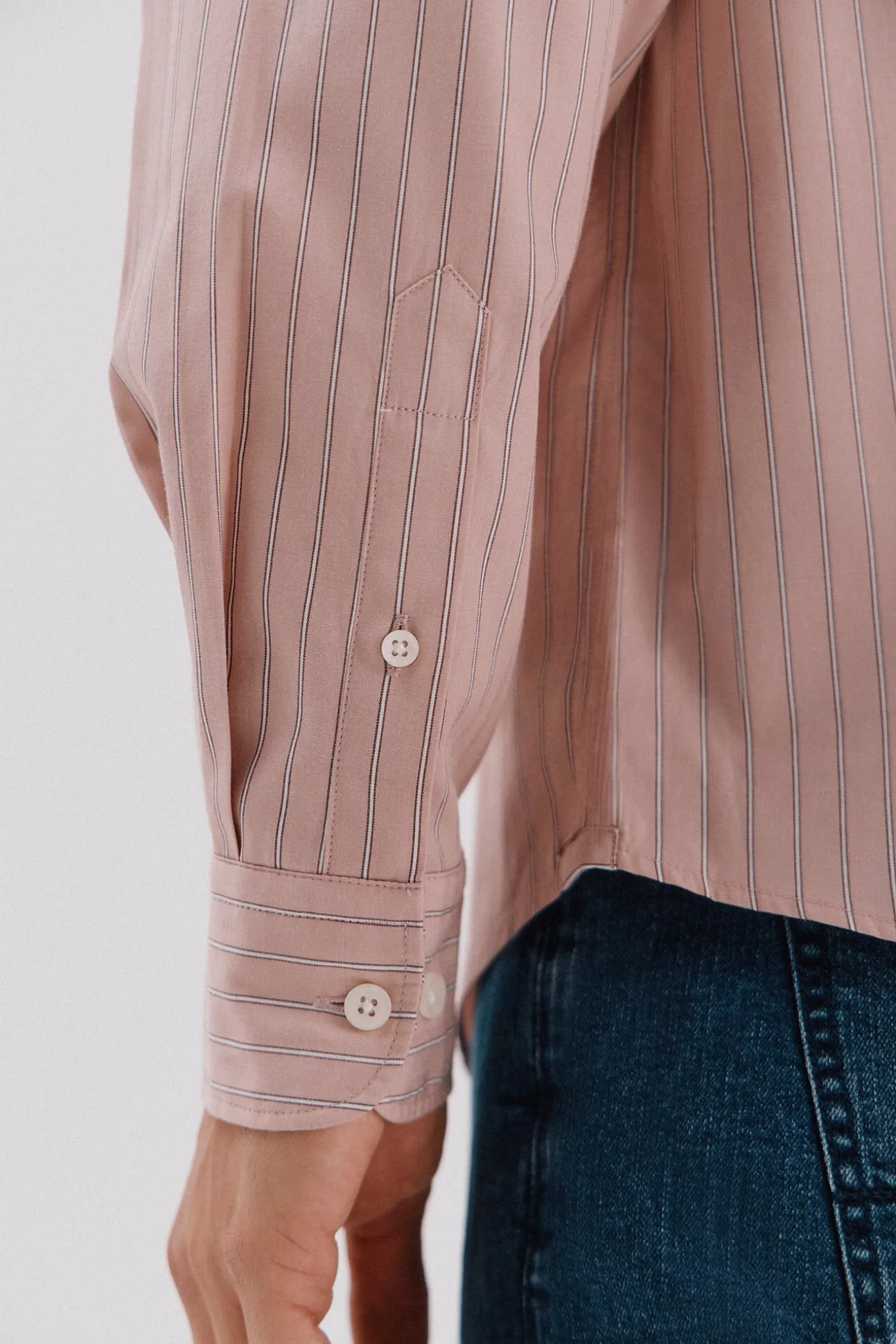 Camisa riscas de algodão Tencel