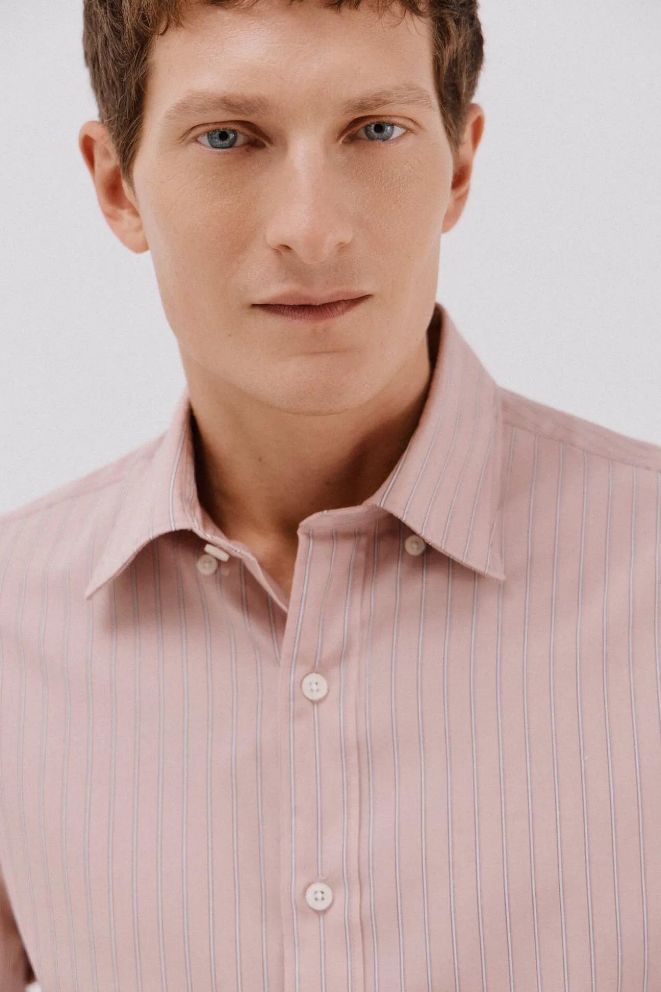 Camisa riscas de algodão Tencel