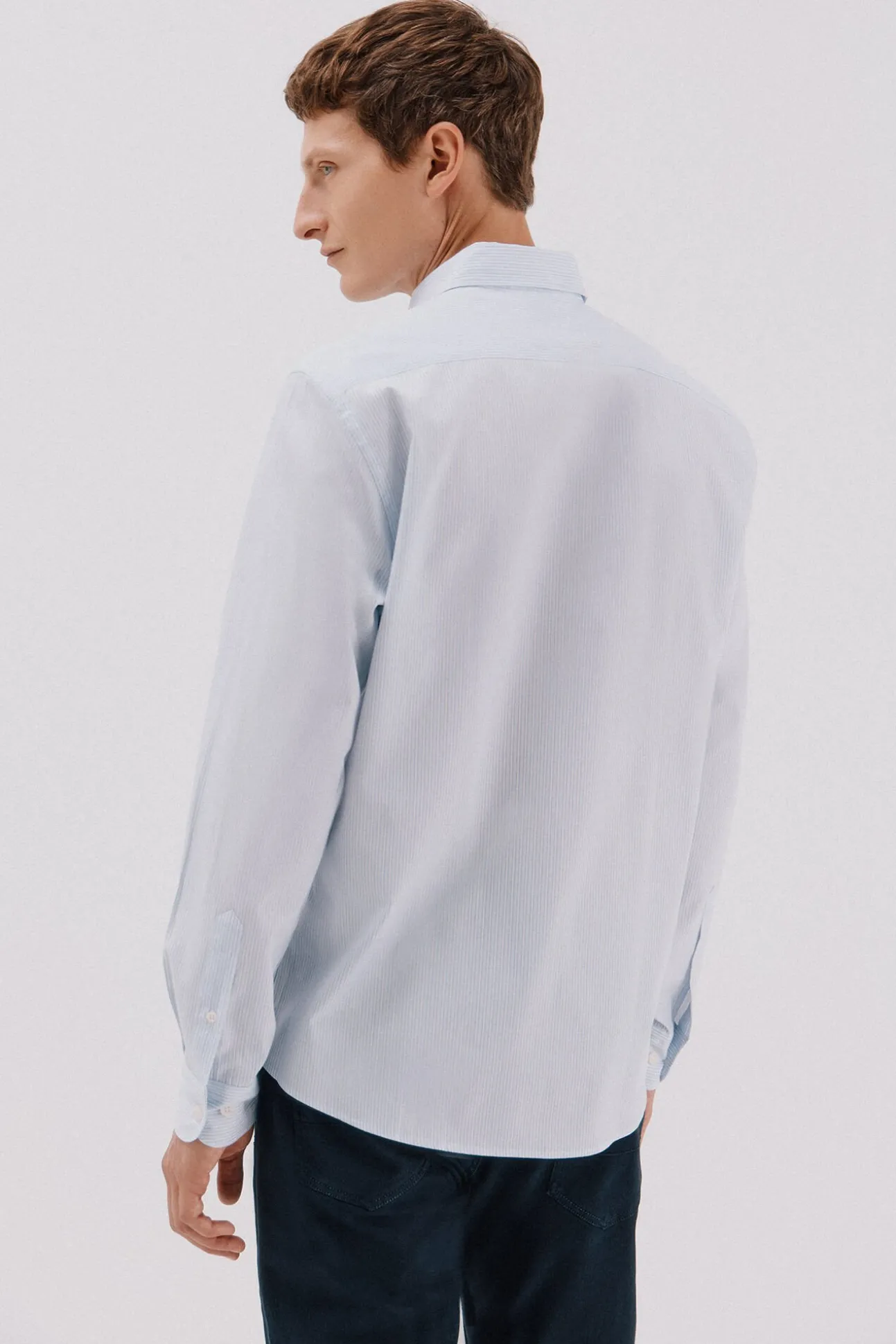 Camisa riscas de algodão Tencel