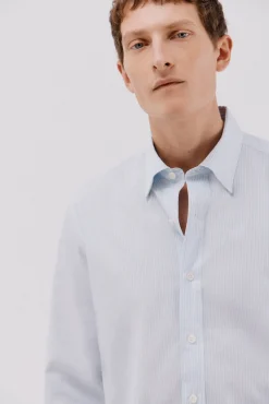 Camisa riscas de algodão Tencel