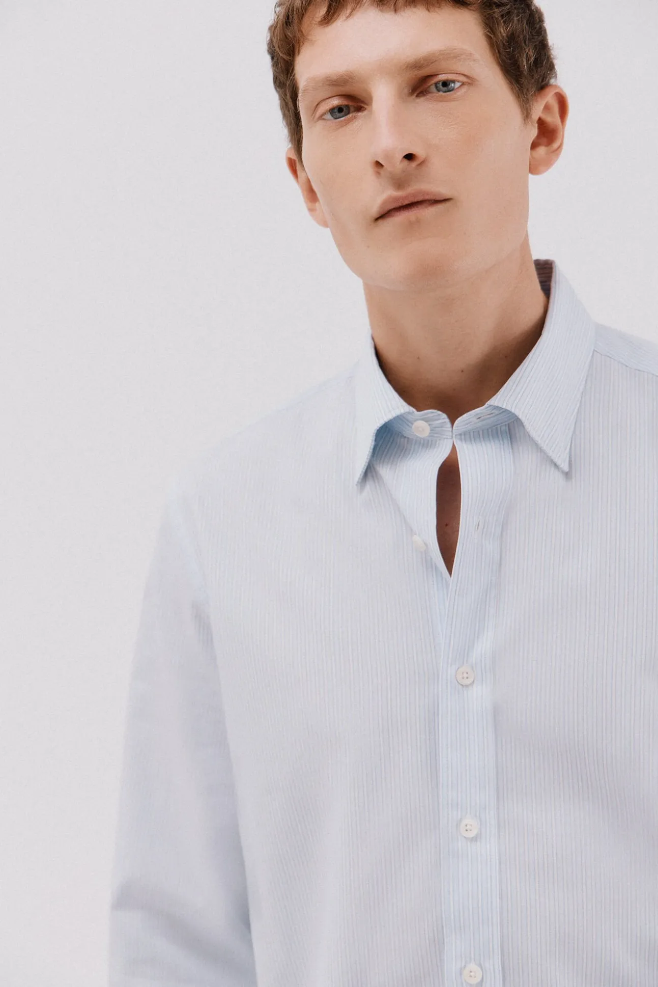Camisa riscas de algodão Tencel