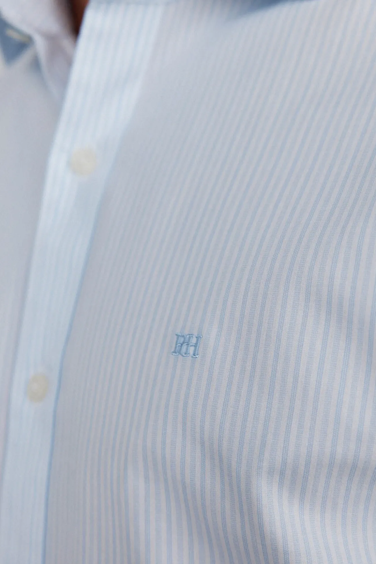 Camisa riscas fácil de passar, anti-odor, corte slim