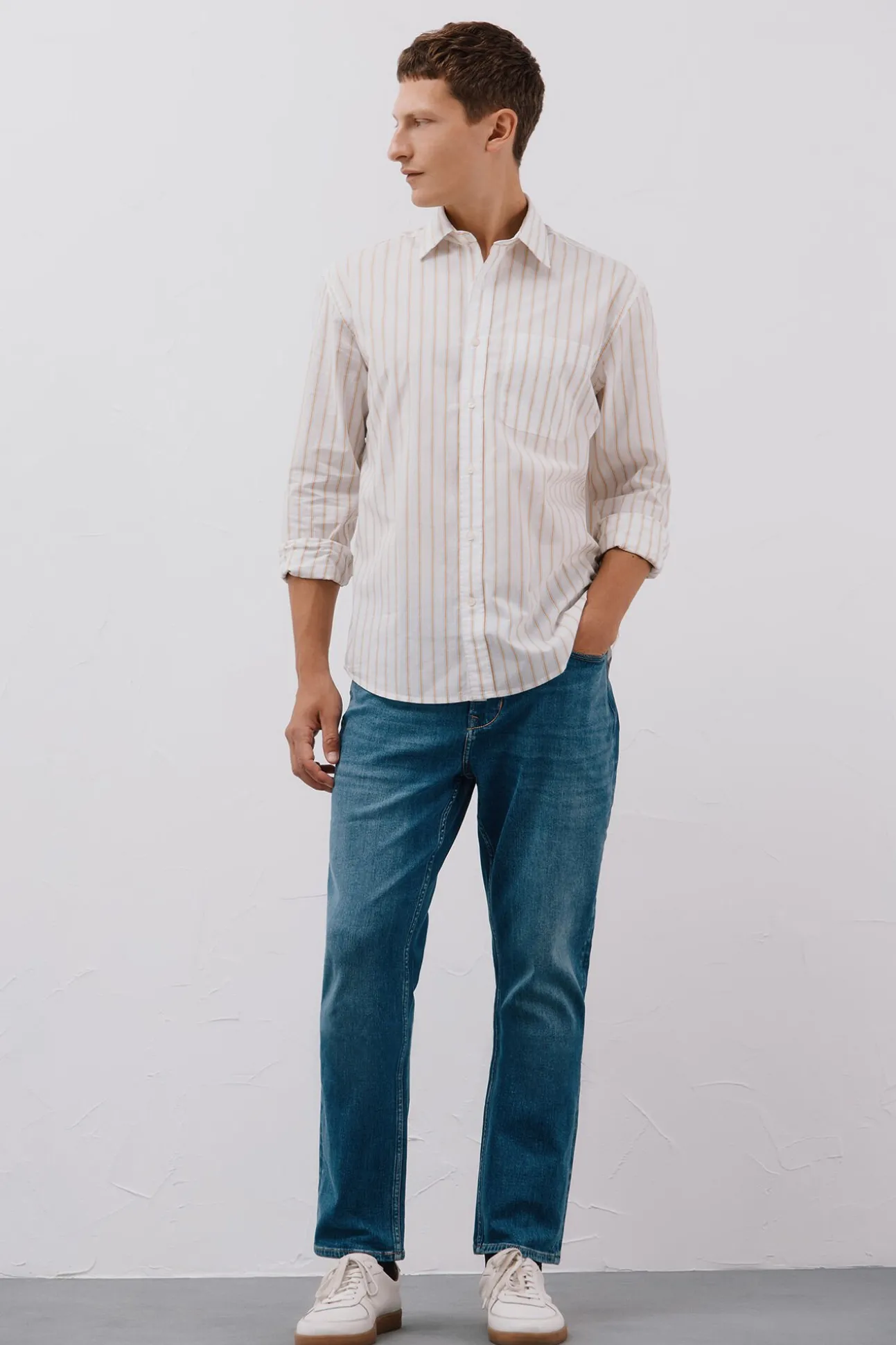 Camisa riscas popelina