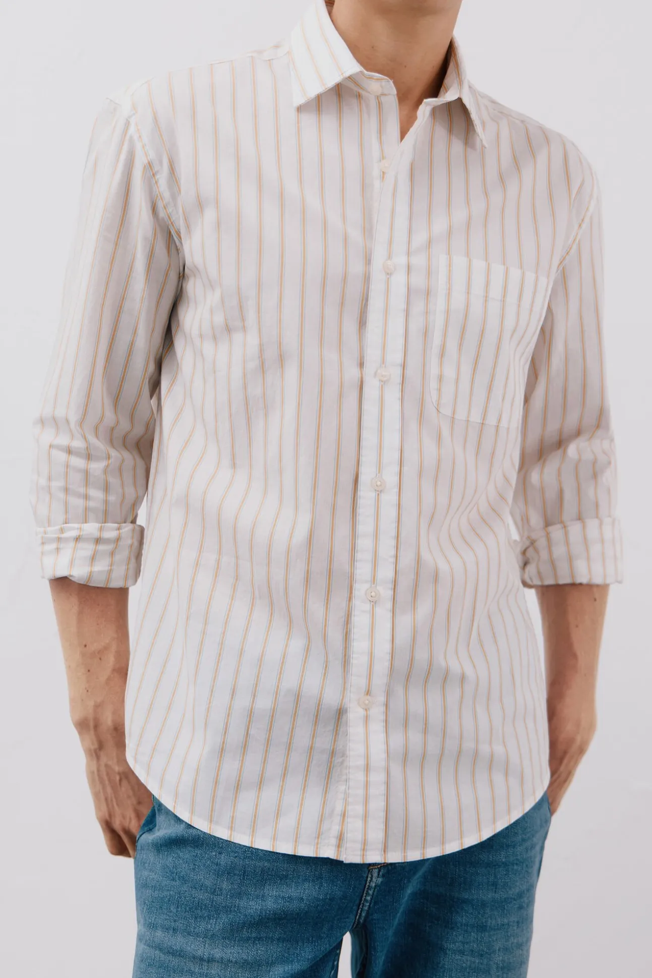 Camisa riscas popelina