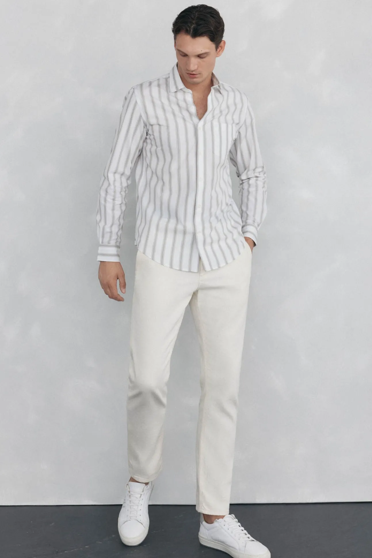 Camisa riscas popelina