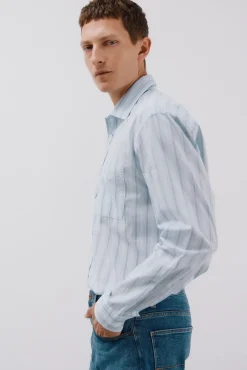 Camisa riscas popelina
