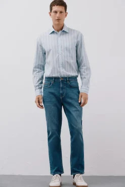 Camisa riscas popelina