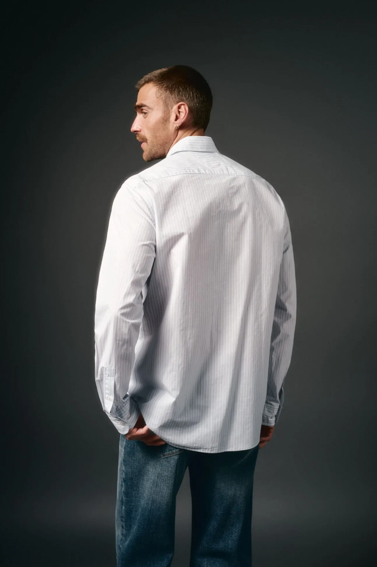 Camisa riscas popelina