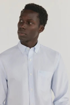 Camisa riscas que não pode ser passada a ferro + resistente a manchas