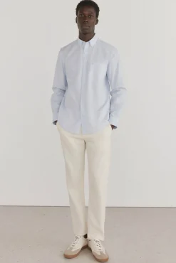 Camisa riscas que não pode ser passada a ferro + resistente a manchas