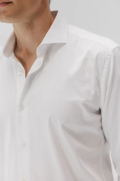 Camisa social de popelina elástica