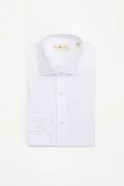 Camisa social de sarja de corte regular fit