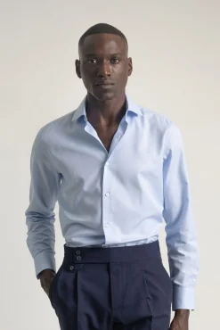 Camisa social de sarja de corte regular fit