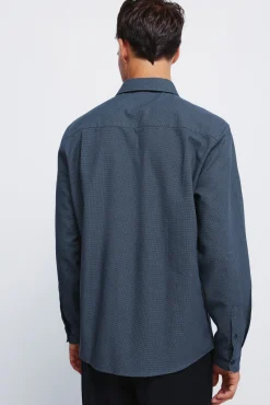 Camisa social estruturada bicolor