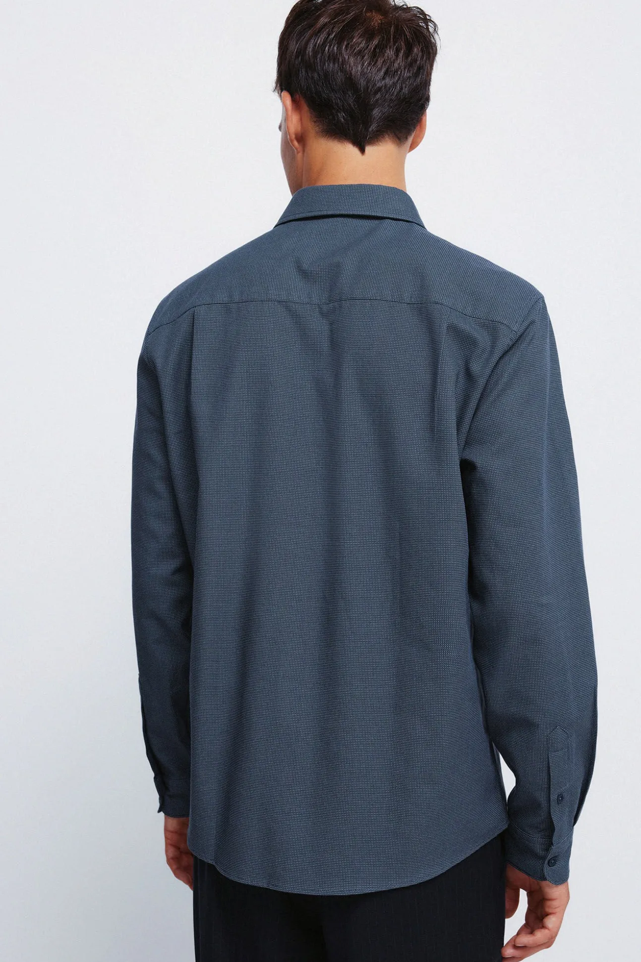 Camisa social estruturada bicolor